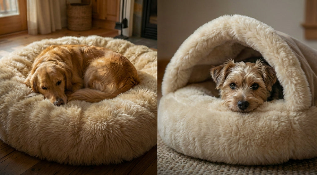 The Cuddler vs. The Cave: Which Calming Bed Design is Right for Your Dog?