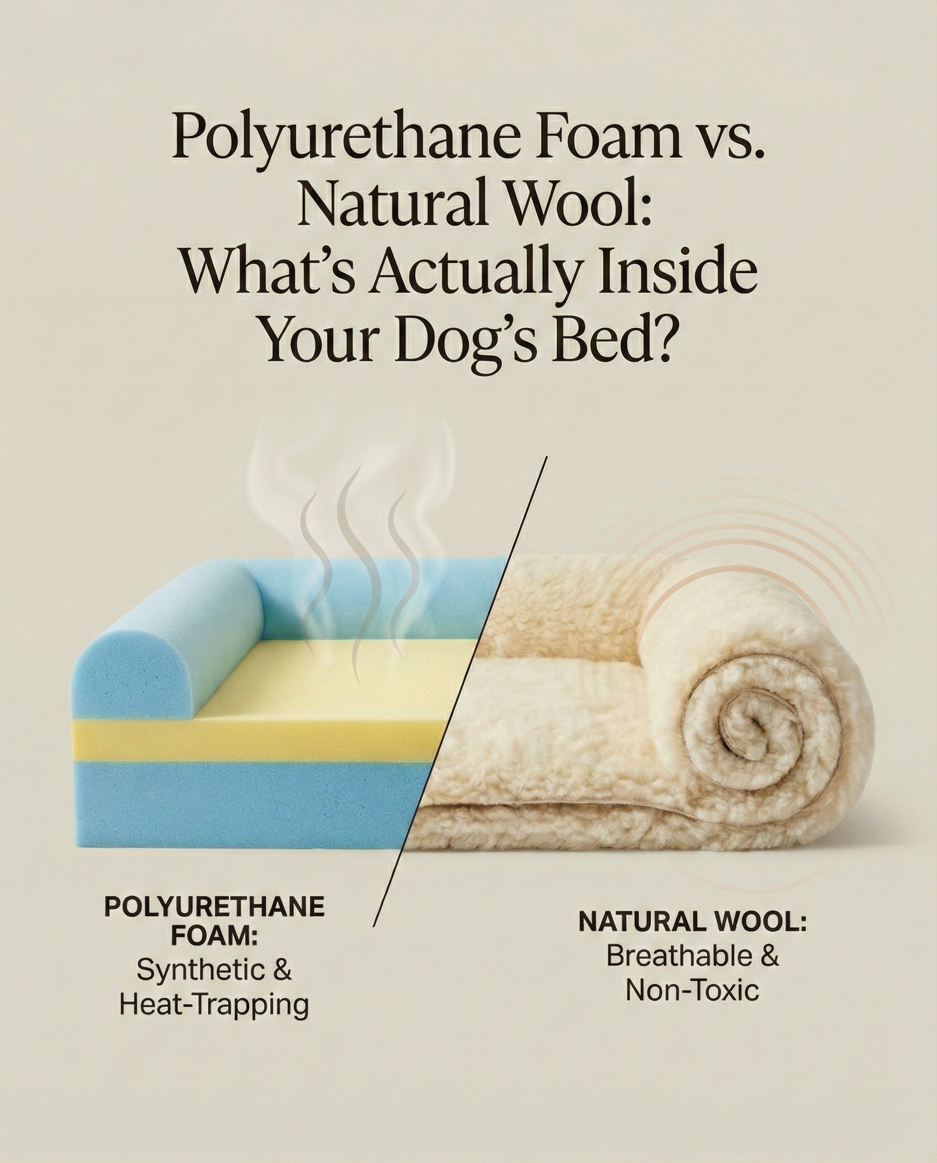 Polyurethane Foam vs. Natural Wool: What’s Actually Inside Your Dog’s Bed?