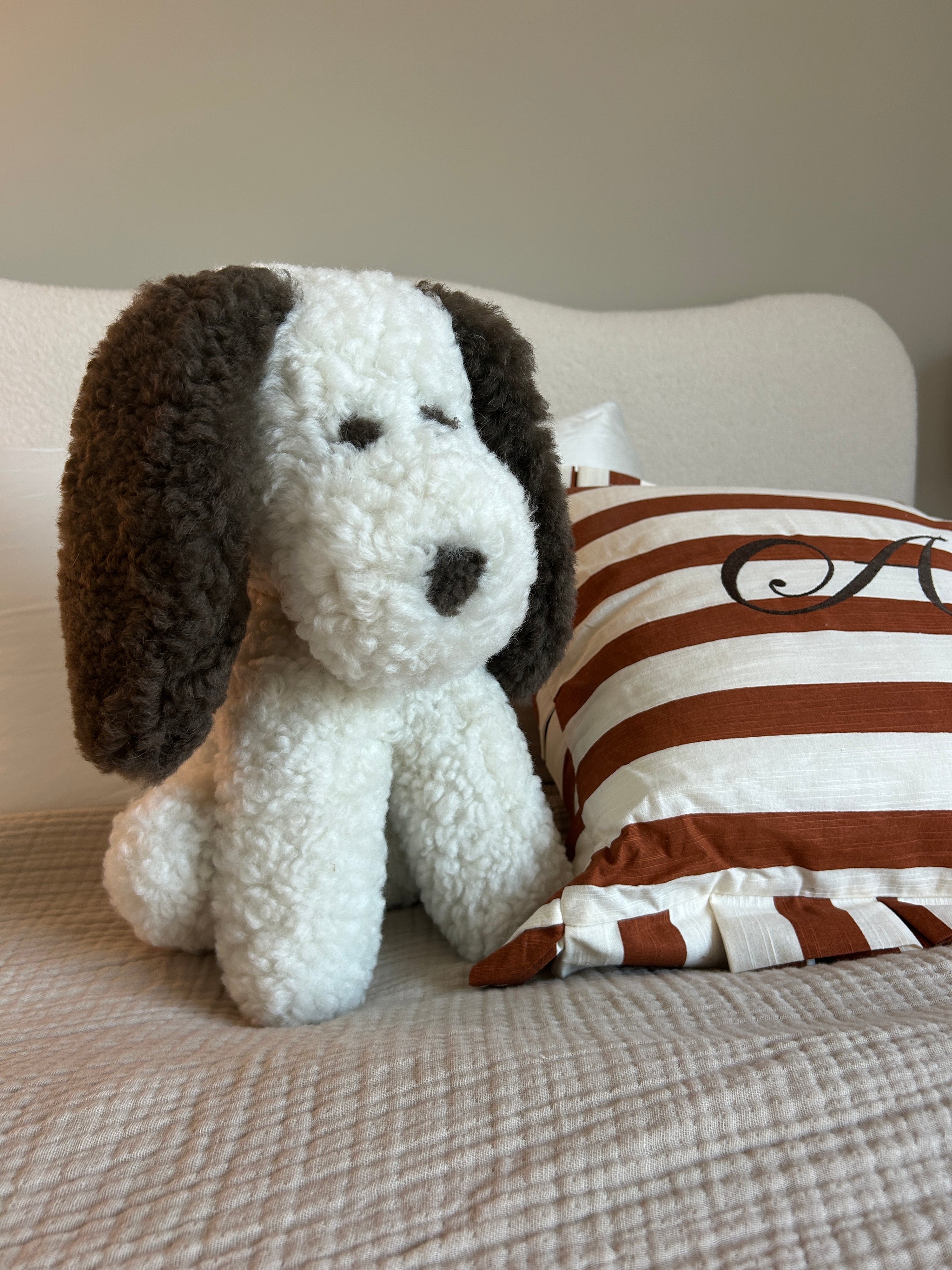 Marlow: Shearling Sheepskin Dog Stuffed with Wool