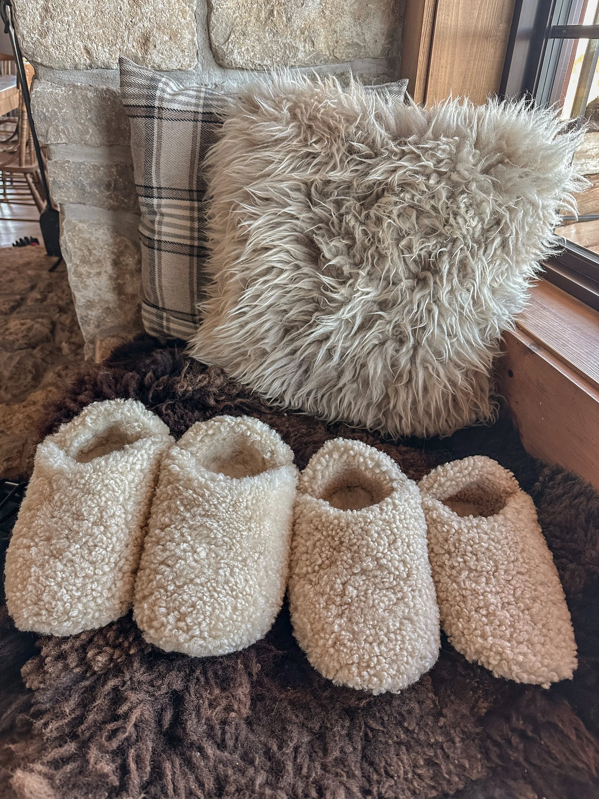 Ashley wearing The Everyday Slip On Slipper at Turner Farm