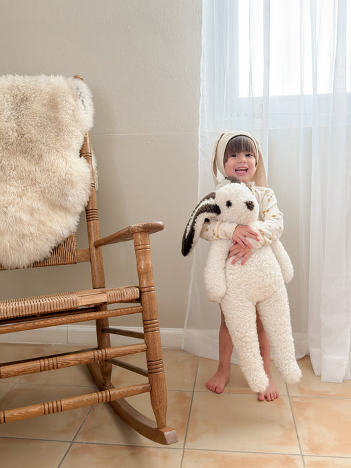 Clover: Shearling Sheepskin Bunny Stuffed with Wool