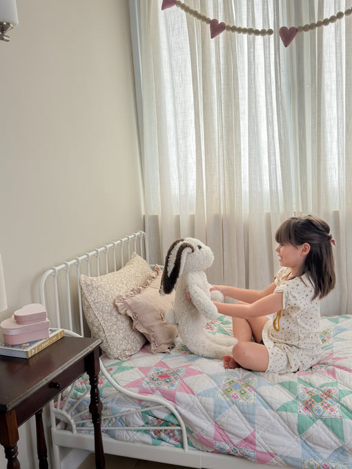 Clover: Shearling Sheepskin Bunny Stuffed with Wool