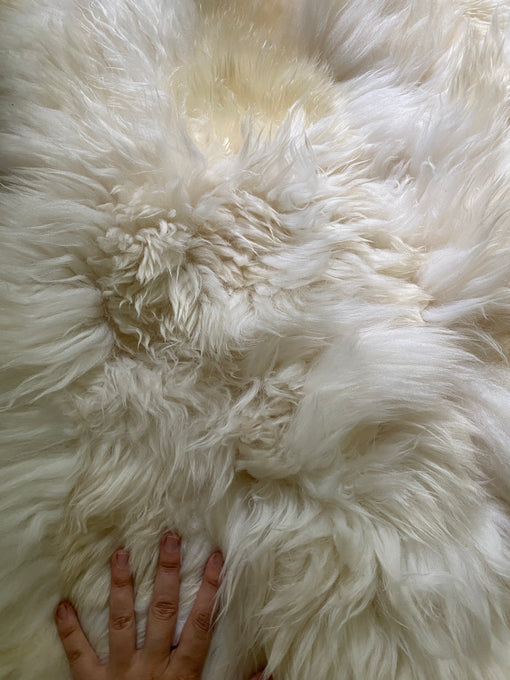 XXL Patchwork Ivory Sheepskin