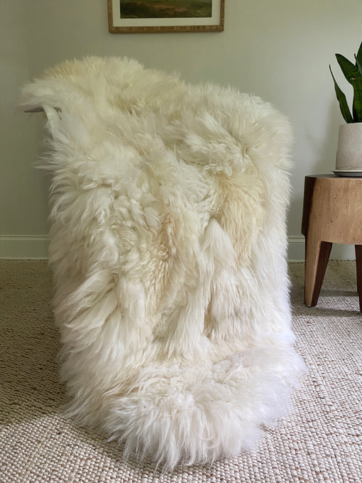 XXL Patchwork Ivory Sheepskin