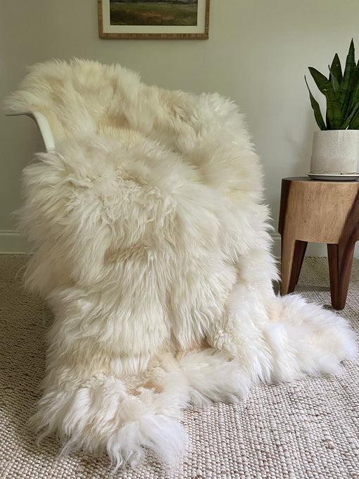 XXL Patchwork Ivory Sheepskin