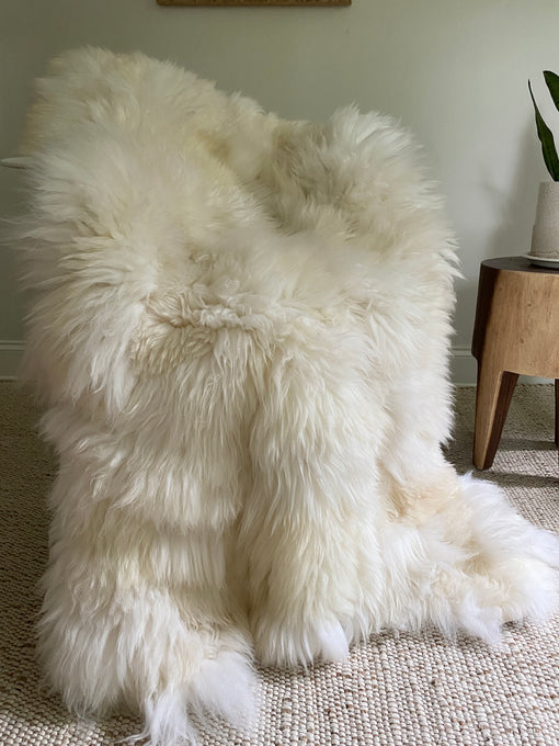 XXL Patchwork Ivory Sheepskin