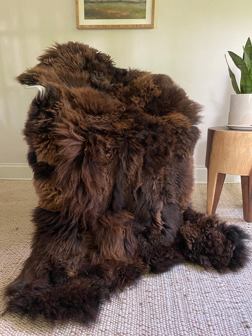 XL Rich Brown Patchwork Sheepskin