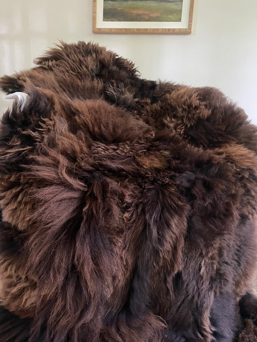 XL Rich Brown Patchwork Sheepskin