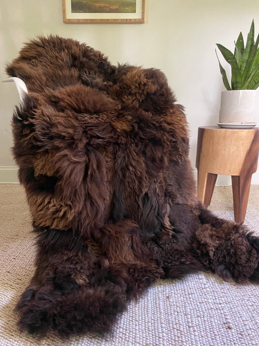 XL Rich Brown Patchwork Sheepskin