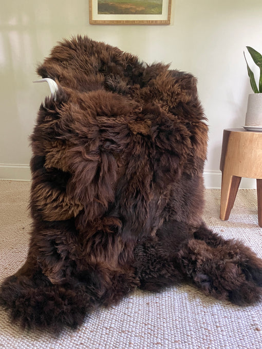 XL Rich Brown Patchwork Sheepskin