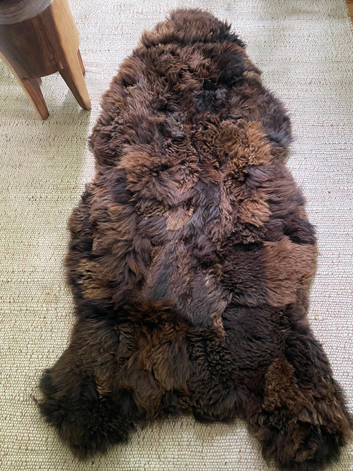 XL Rich Brown Patchwork Sheepskin