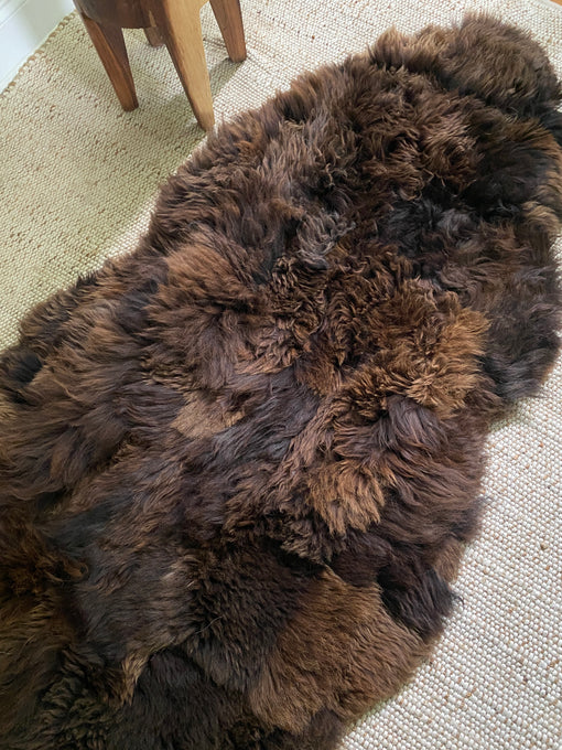 XL Rich Brown Patchwork Sheepskin