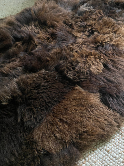 XL Rich Brown Patchwork Sheepskin