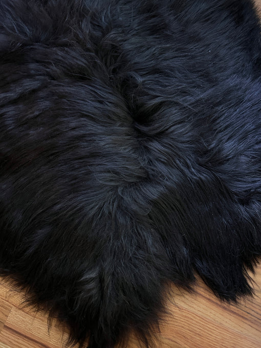 Silky Black Icelandic Quad Sheepskin