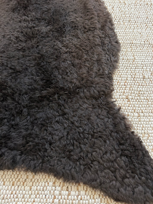 Wavy Silky Shortfur Brown Sheepskin