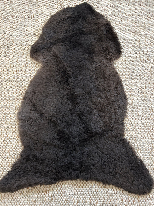 Wavy Silky Shortfur Brown Sheepskin