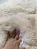 Texture of double sheepskin in white