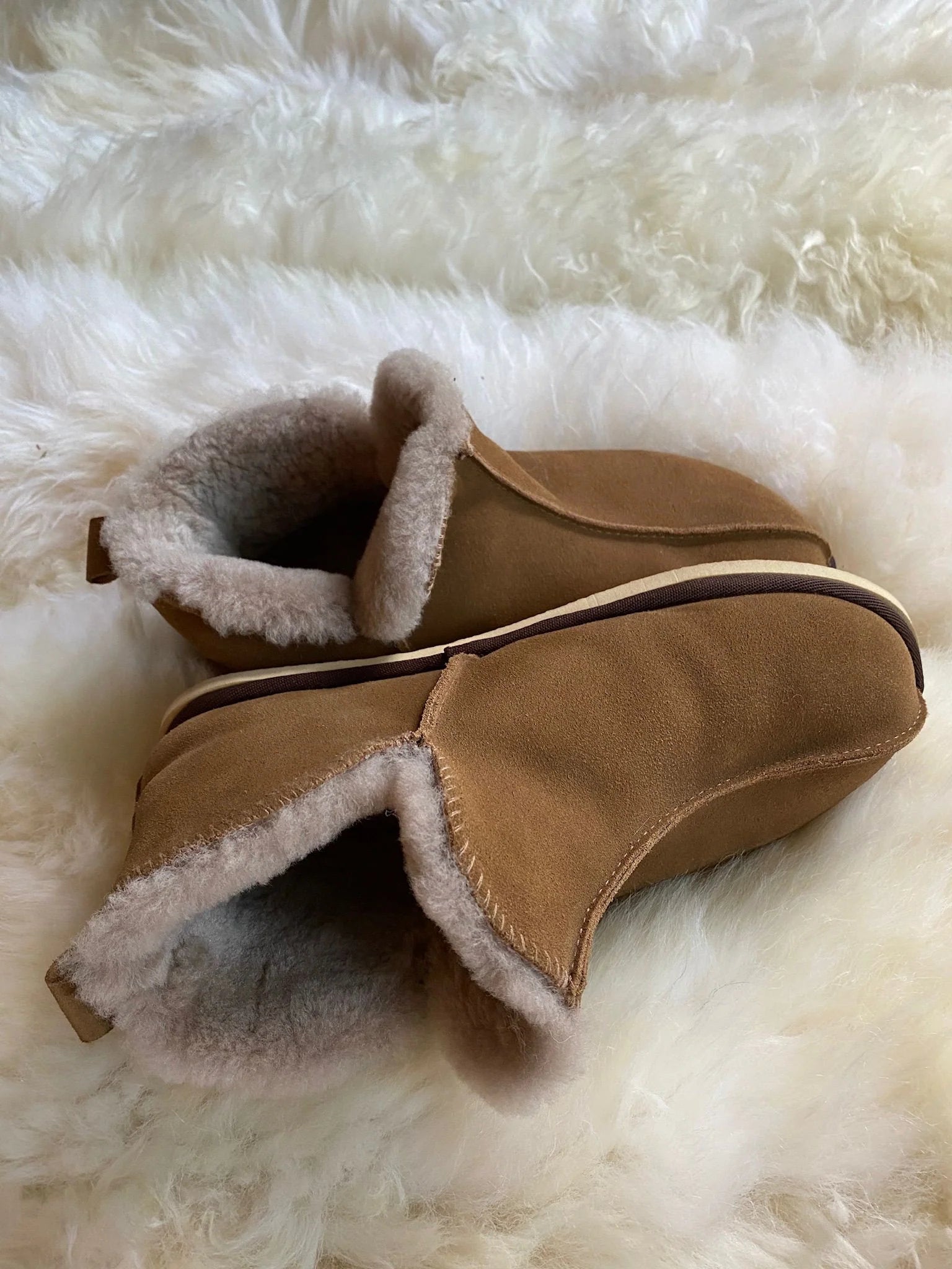 extra roomy genuine sheepskin slipper with fluffy interior 