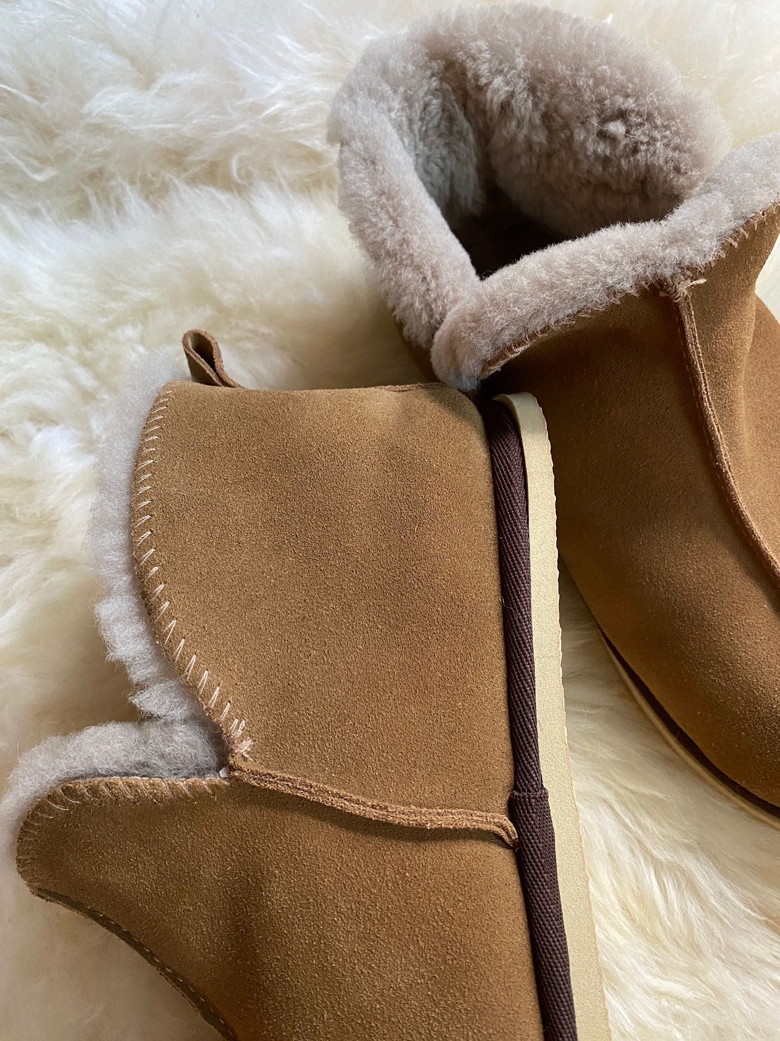 extra roomy genuine sheepskin slipper with fluffy interior 