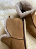 Close-up view of extra roomy genuine sheepskin slipper