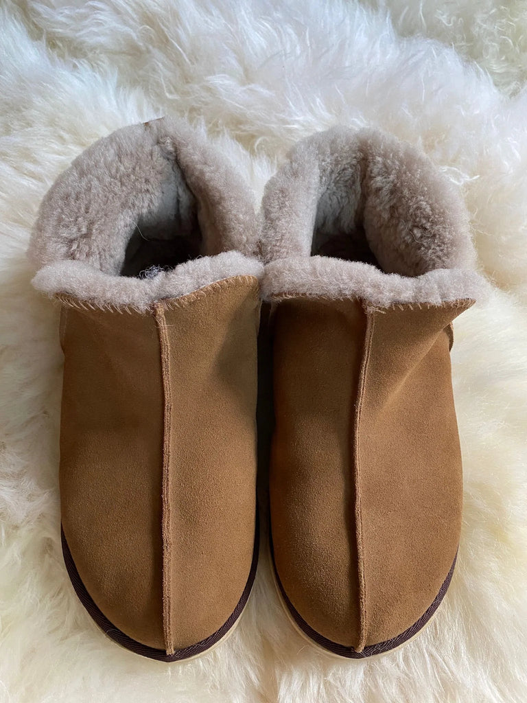 Pair of extra roomy genuine sheepskin slipper