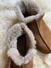 Close-up of extra roomy genuine sheepskin slipper