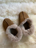 Close-up of extra roomy genuine sheepskin slipper