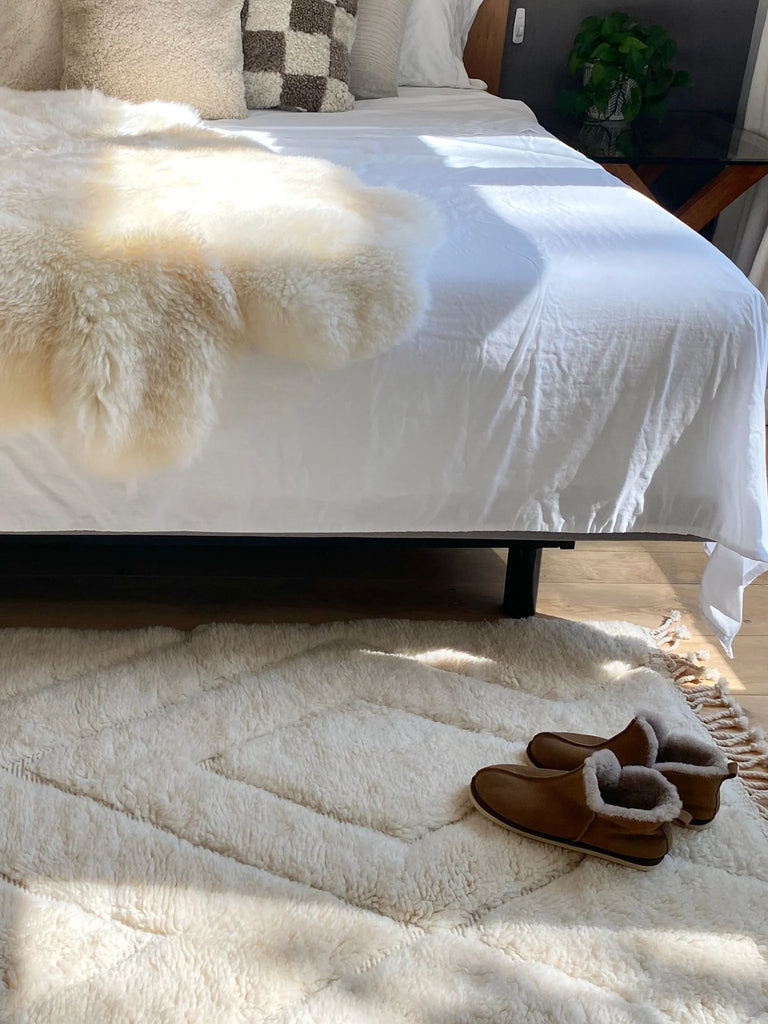 Extra roomy genuine sheepskin slipper