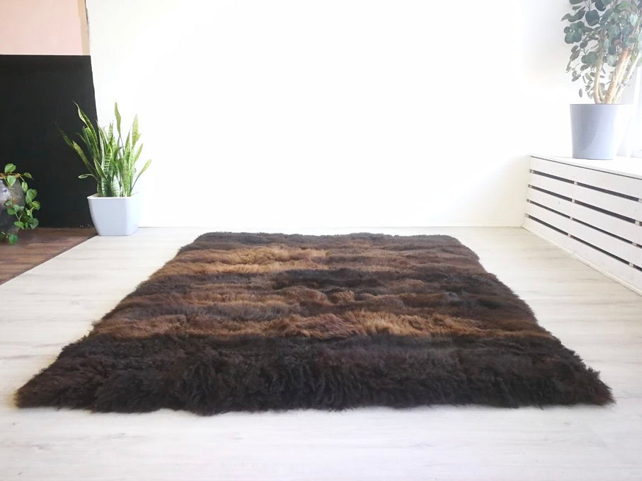 DARK BROWN RECTANGLE SHEEPSKIN AREA RUG