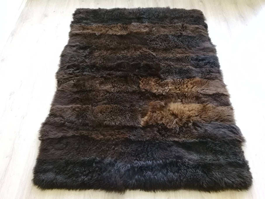 DARK BROWN RECTANGLE SHEEPSKIN AREA RUG