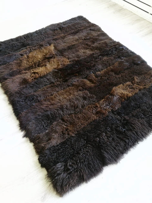 DARK BROWN RECTANGLE SHEEPSKIN AREA RUG