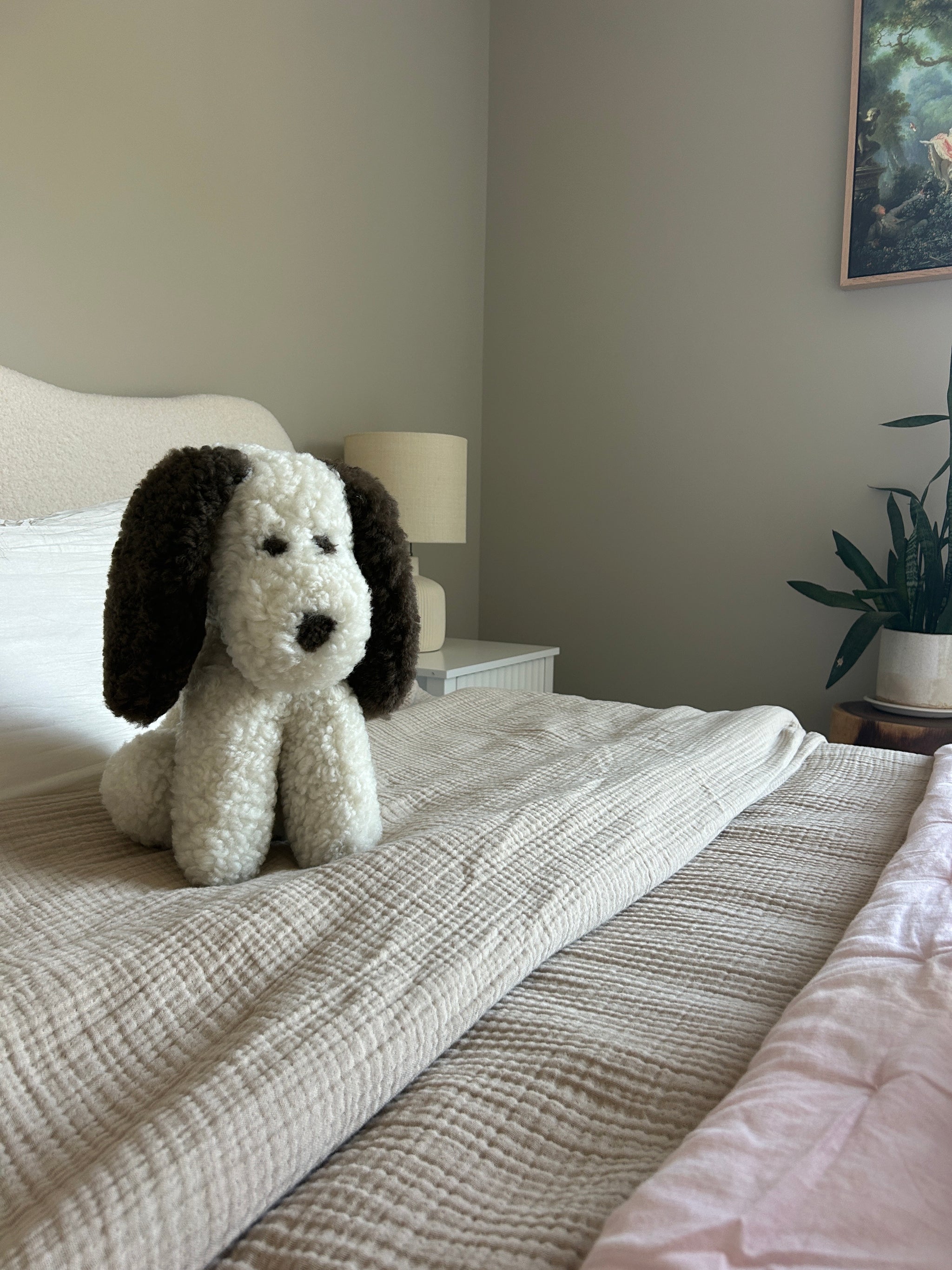 Marlow: Shearling Sheepskin Dog Stuffed with Wool