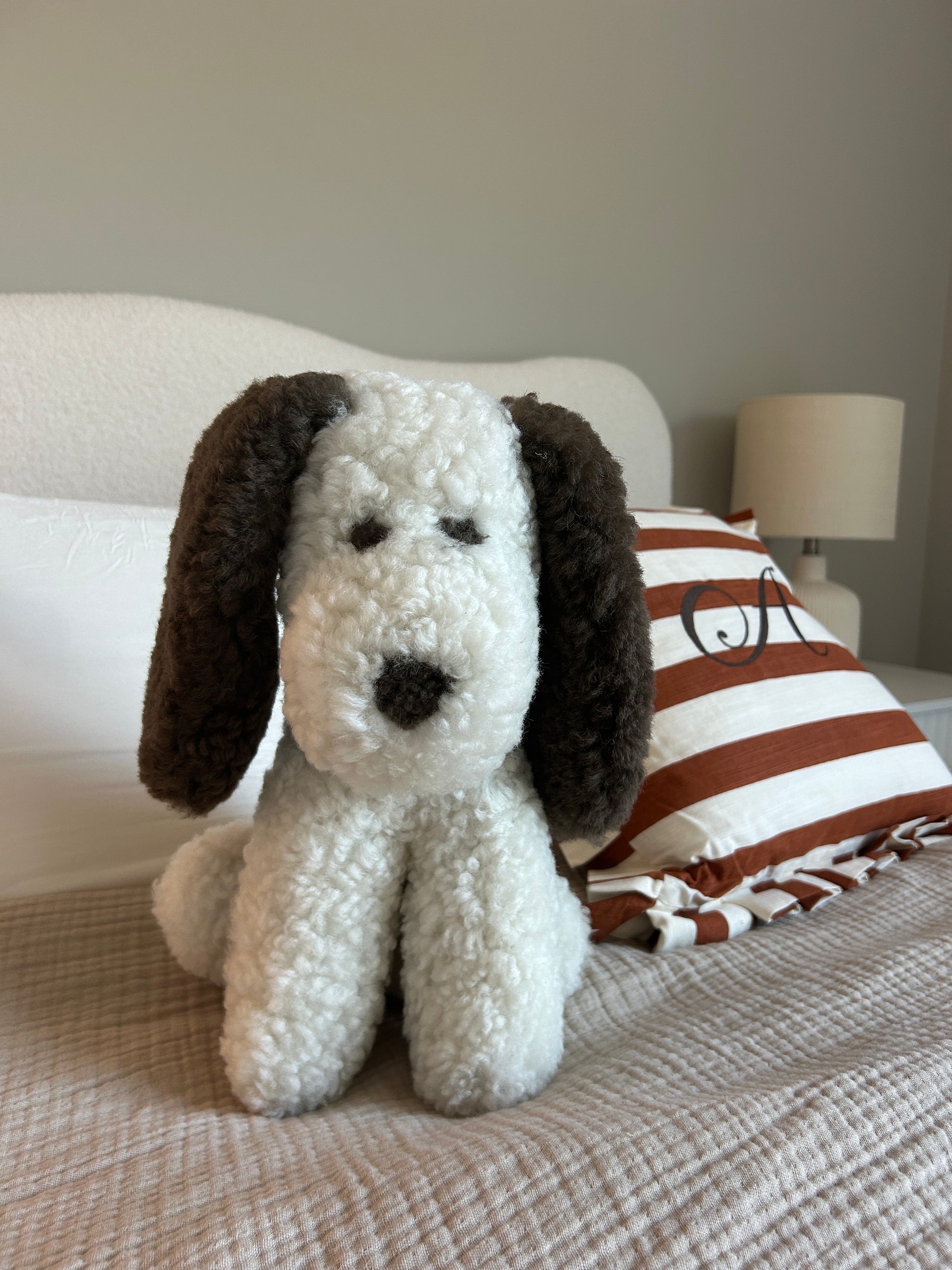 Marlow: Shearling Sheepskin Dog Stuffed with Wool