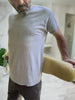 Man wearing a medical grade sheepskin kidney warmer and waist belt
