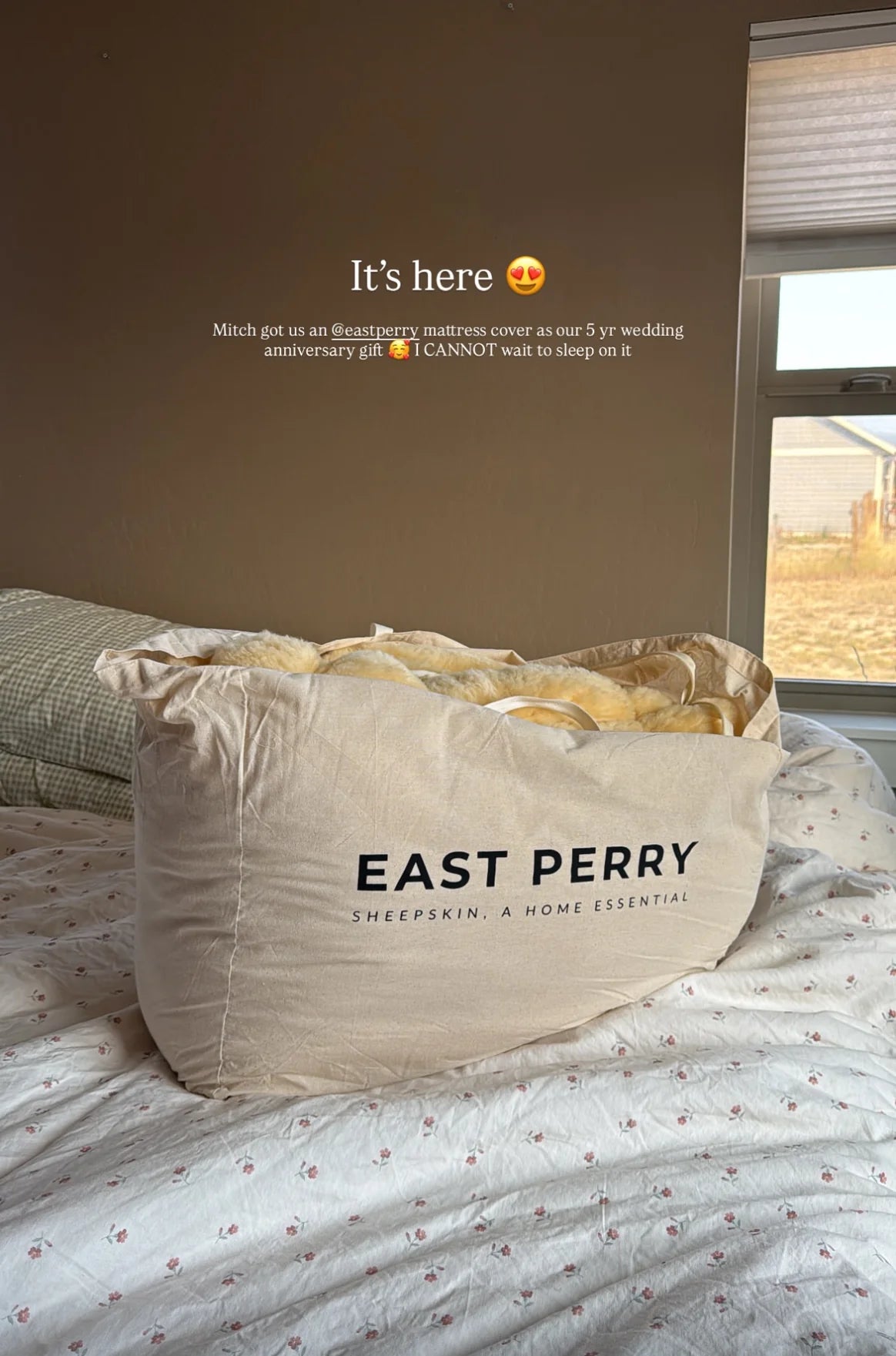 Sheepskin mattress cover from East Perry 