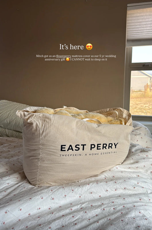 Sheepskin mattress cover from East Perry 