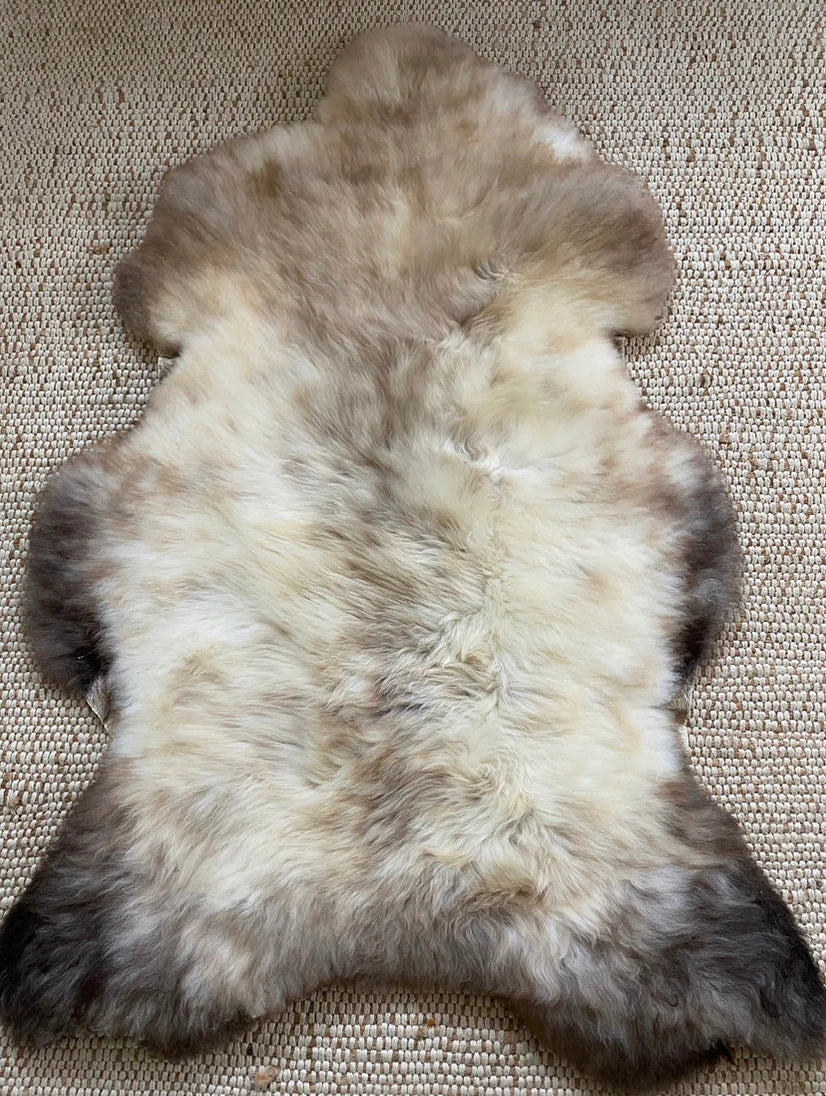 top view of mixed color super soft sheepskin 