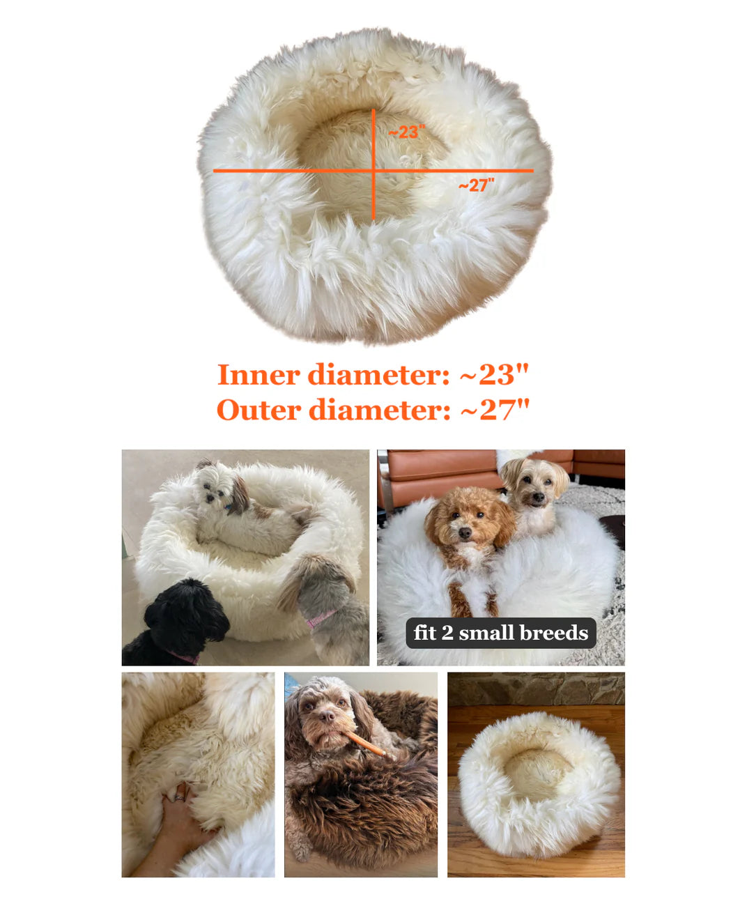 Measurement chart of plush animal snug