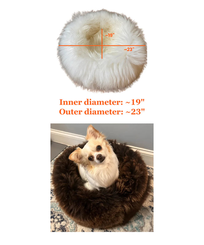 Measurement chart of plush ivory animal snug