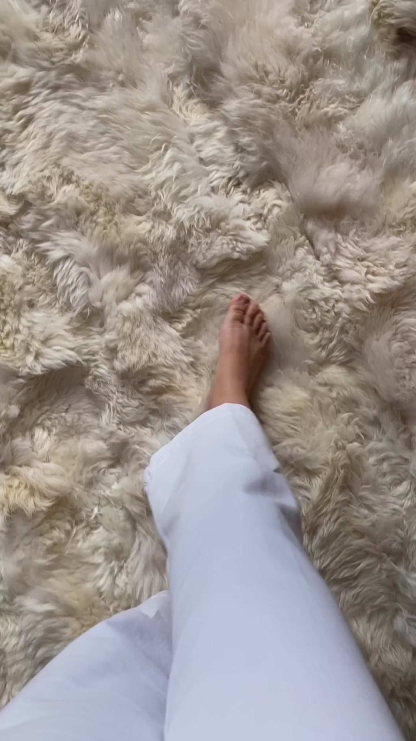 Plush Ivory Sheepskin Area Rug