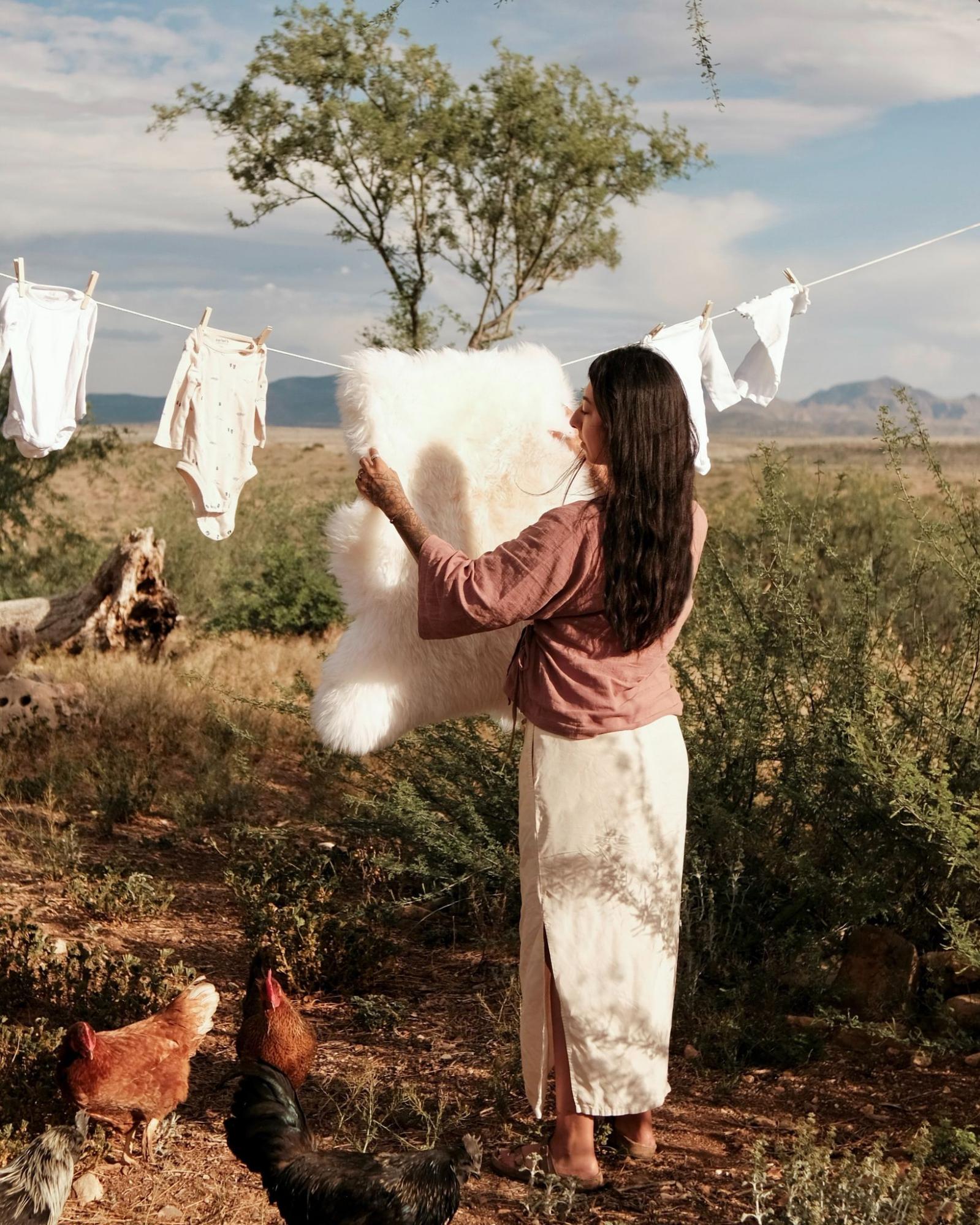Sheepskin artisans at work in their workshop
