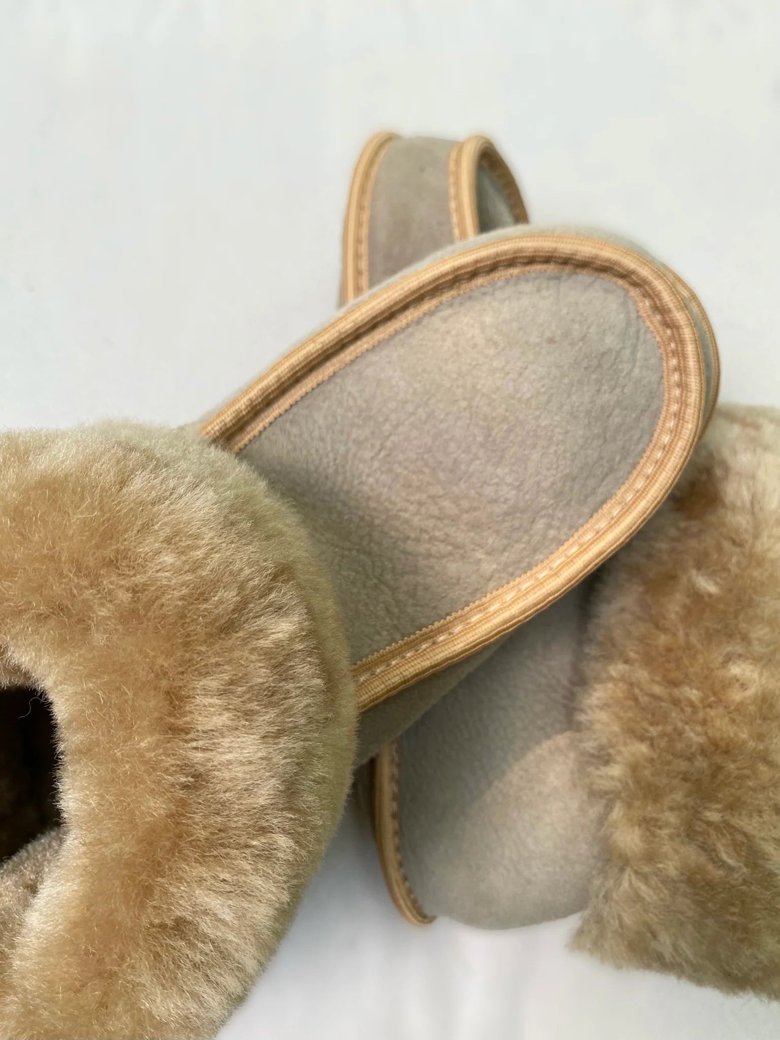 Pair of sheepskin slippers