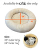 Measurement chart of snugly short fur sheepskin dog bed