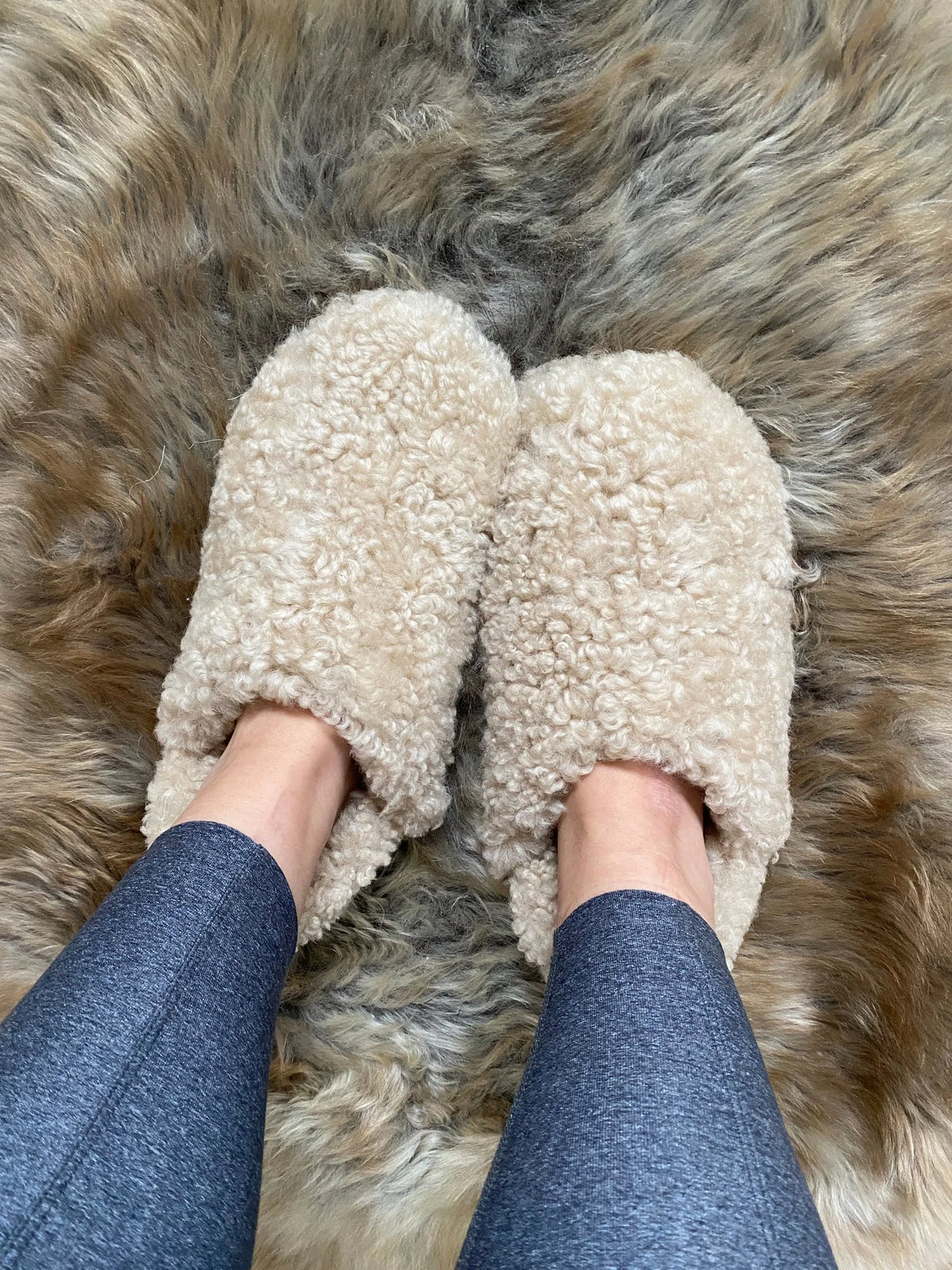 Ashley wearing The Everyday Slip On Slipper at Turner Farm