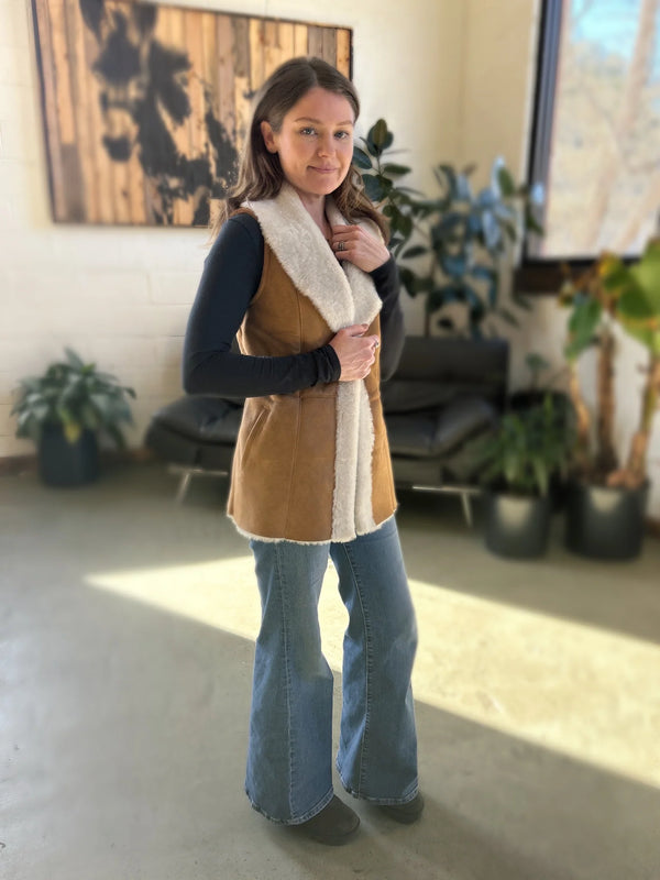 Woman wearing the maven vest