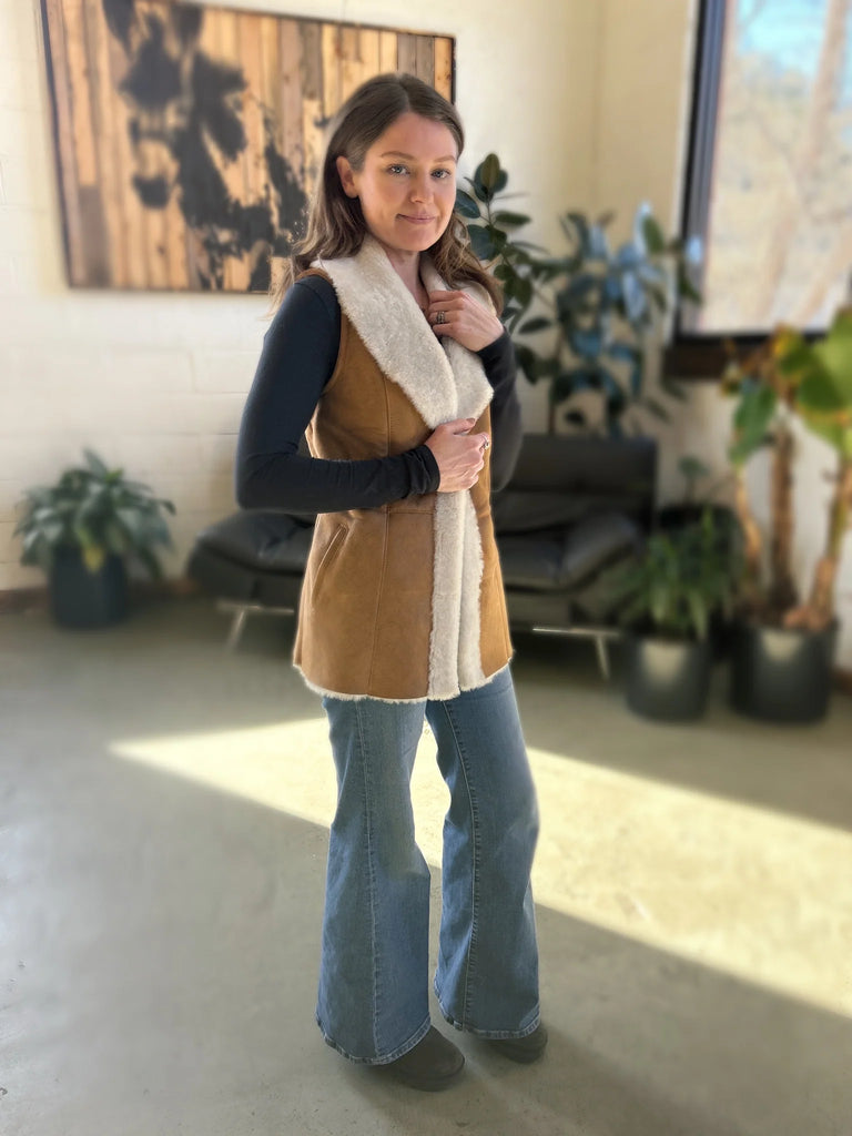 Woman wearing the maven vest