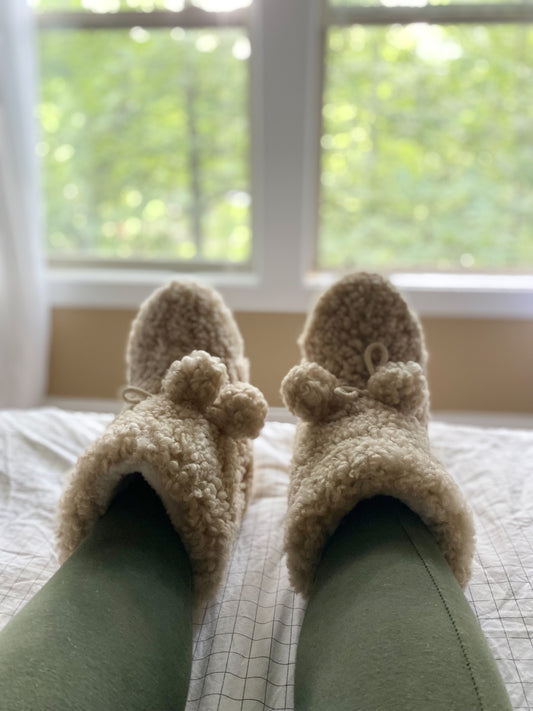 genuine sheepskin fur slippers