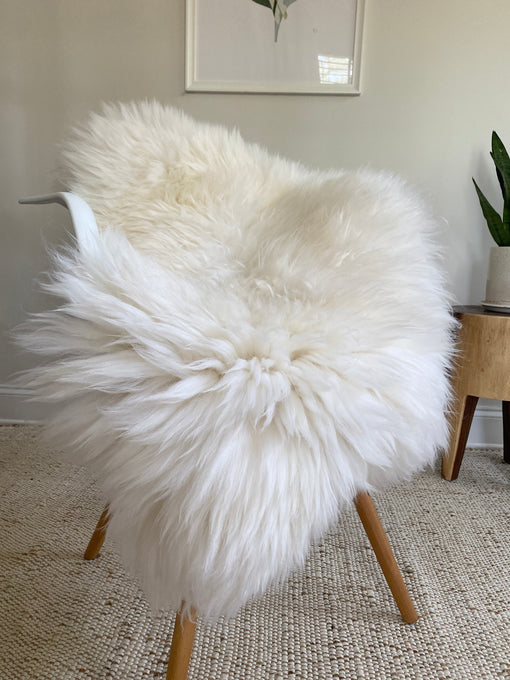 Plush Longhair Ivory Sheepskin