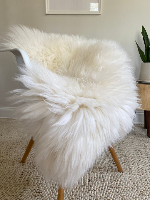 Plush Longhair Ivory Sheepskin