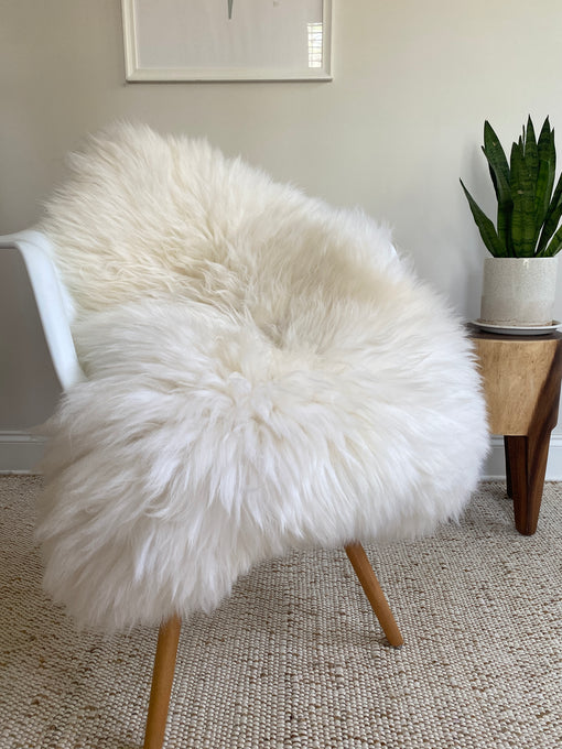 Plush Longhair Ivory Sheepskin